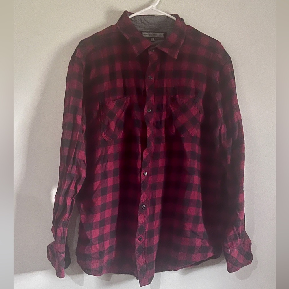 PD&C Button Down Shirt Men's Red Black
Plaid